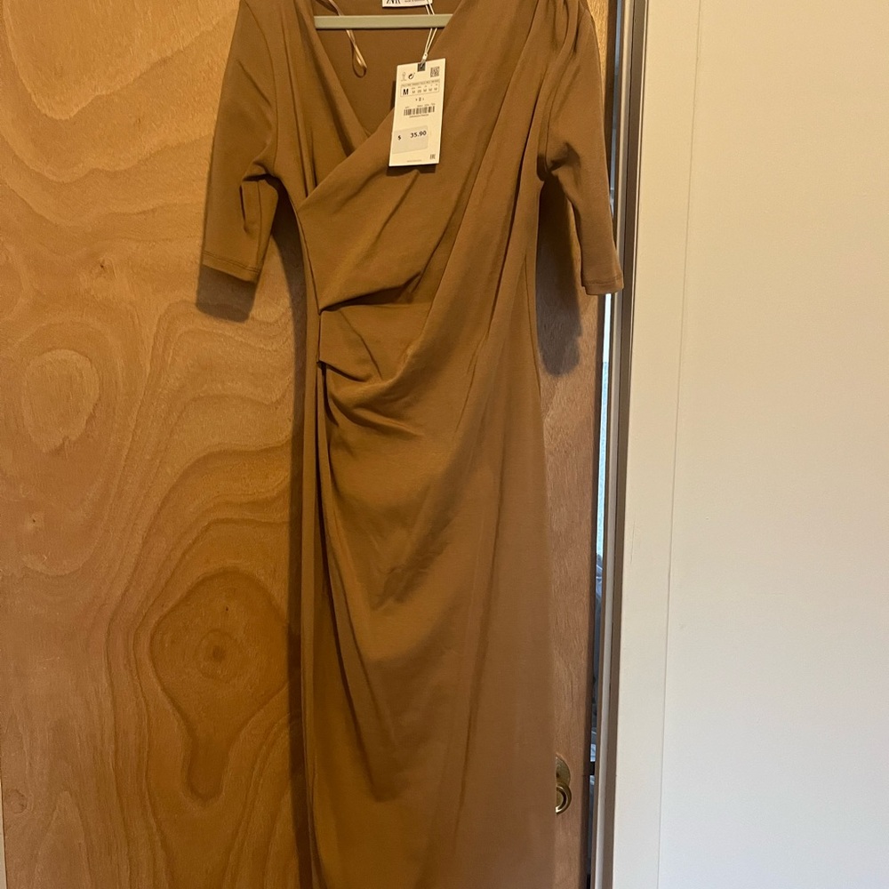 Zara Tan Work Dress